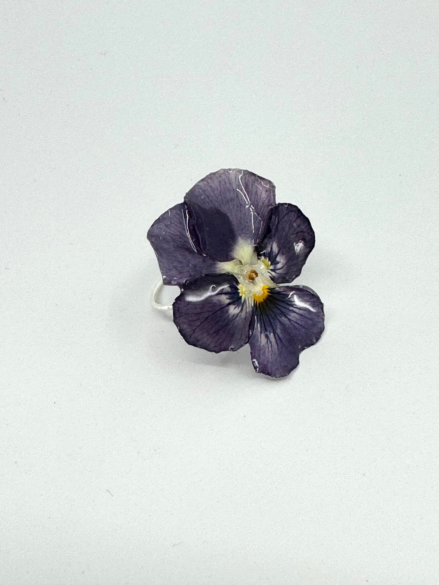 GENUINE PURPLE PANSY RING | SIZE 7 | STERLING SILVER