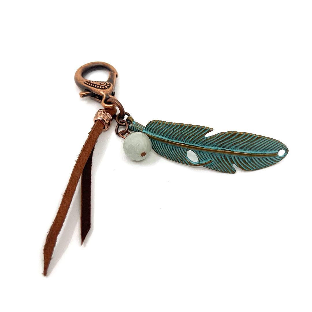 Patina Feather Copper Aquamarine - Calm & Balance