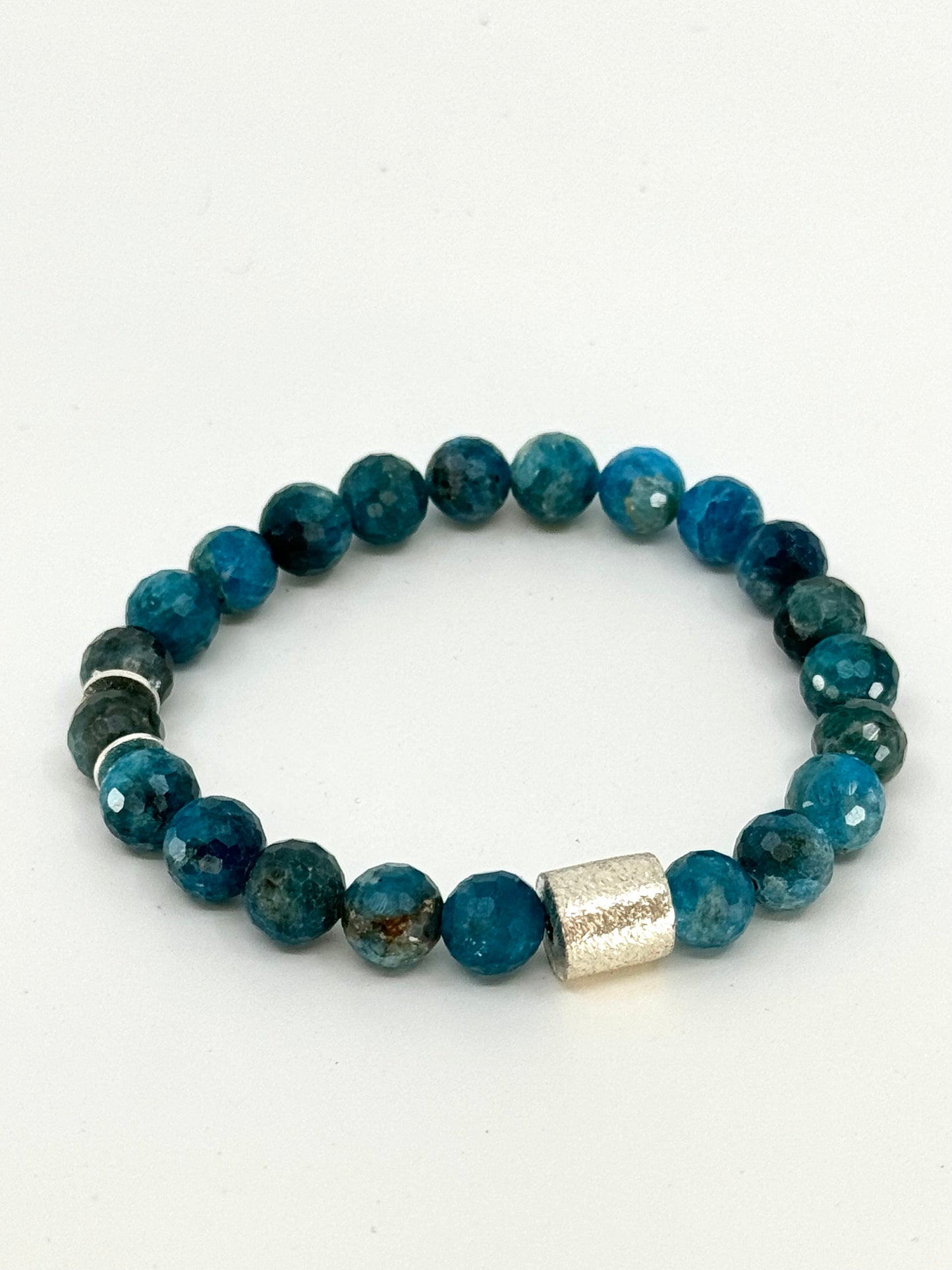 Dark Blue + Facet Cut Apatite | 8mm