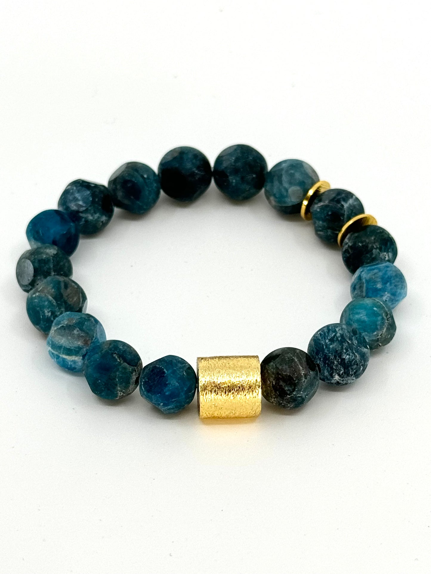 Dark Blue + Facet Cut Apatite | 10mm