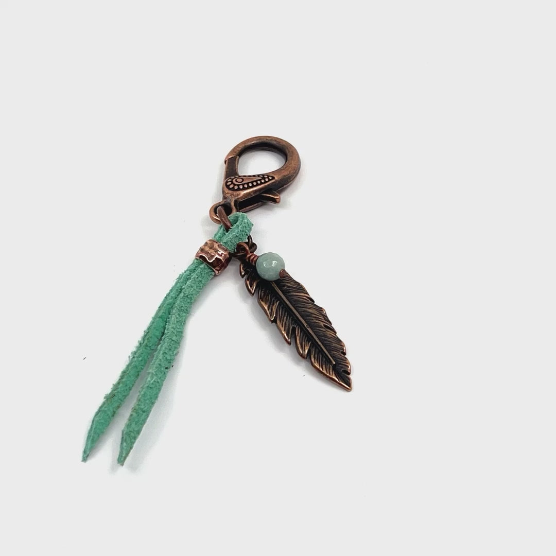 Copper Feather Aquamarine - Calm & Balance